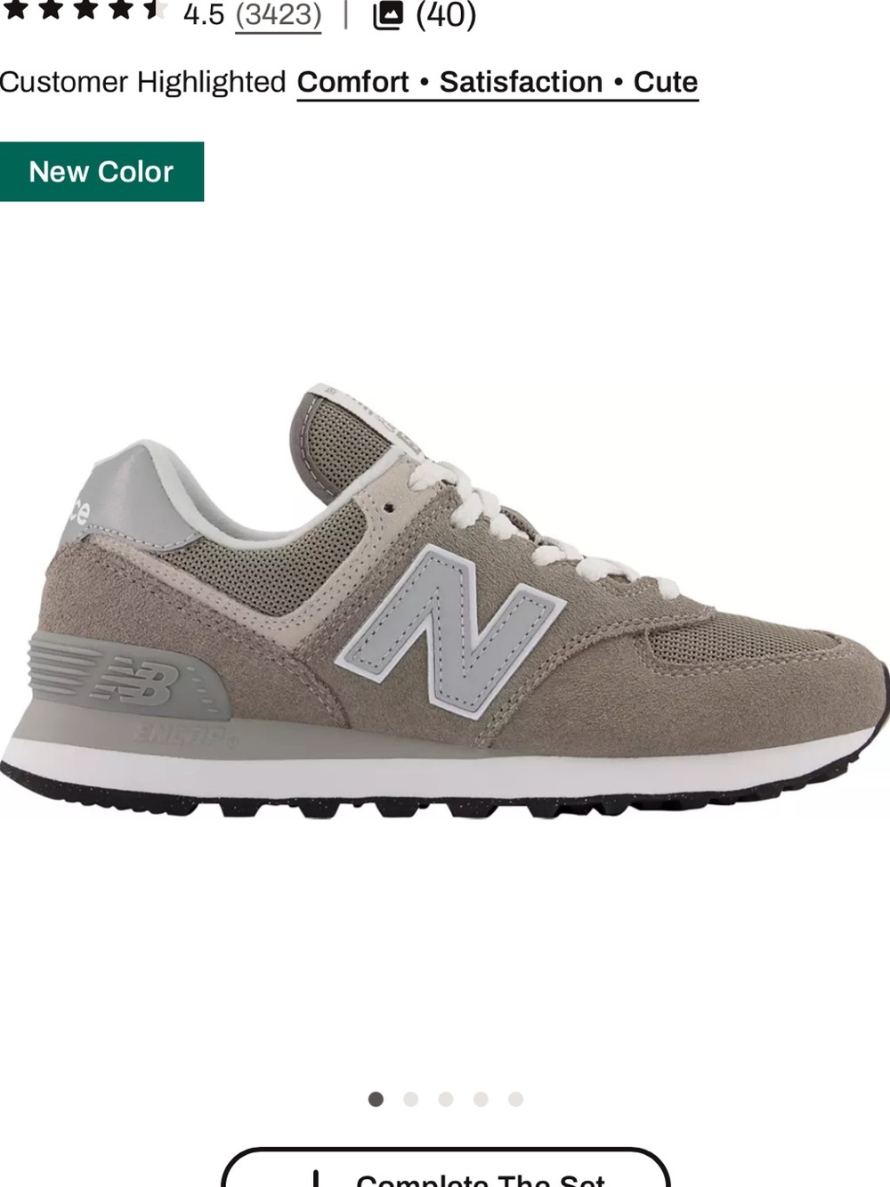 New Balance | Women’s 574 | Grey with White | 8.5